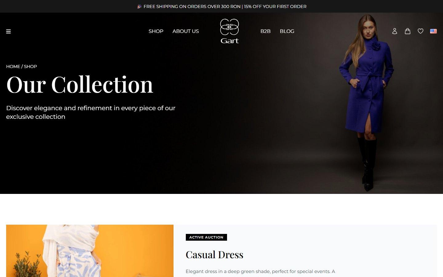 Gart shop collection with active auction products