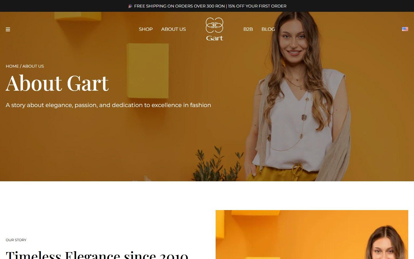 Gart about page from the custom WordPress theme